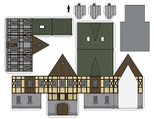 ocuklar iin hazr ev model maketi ablonu, paper craft model house